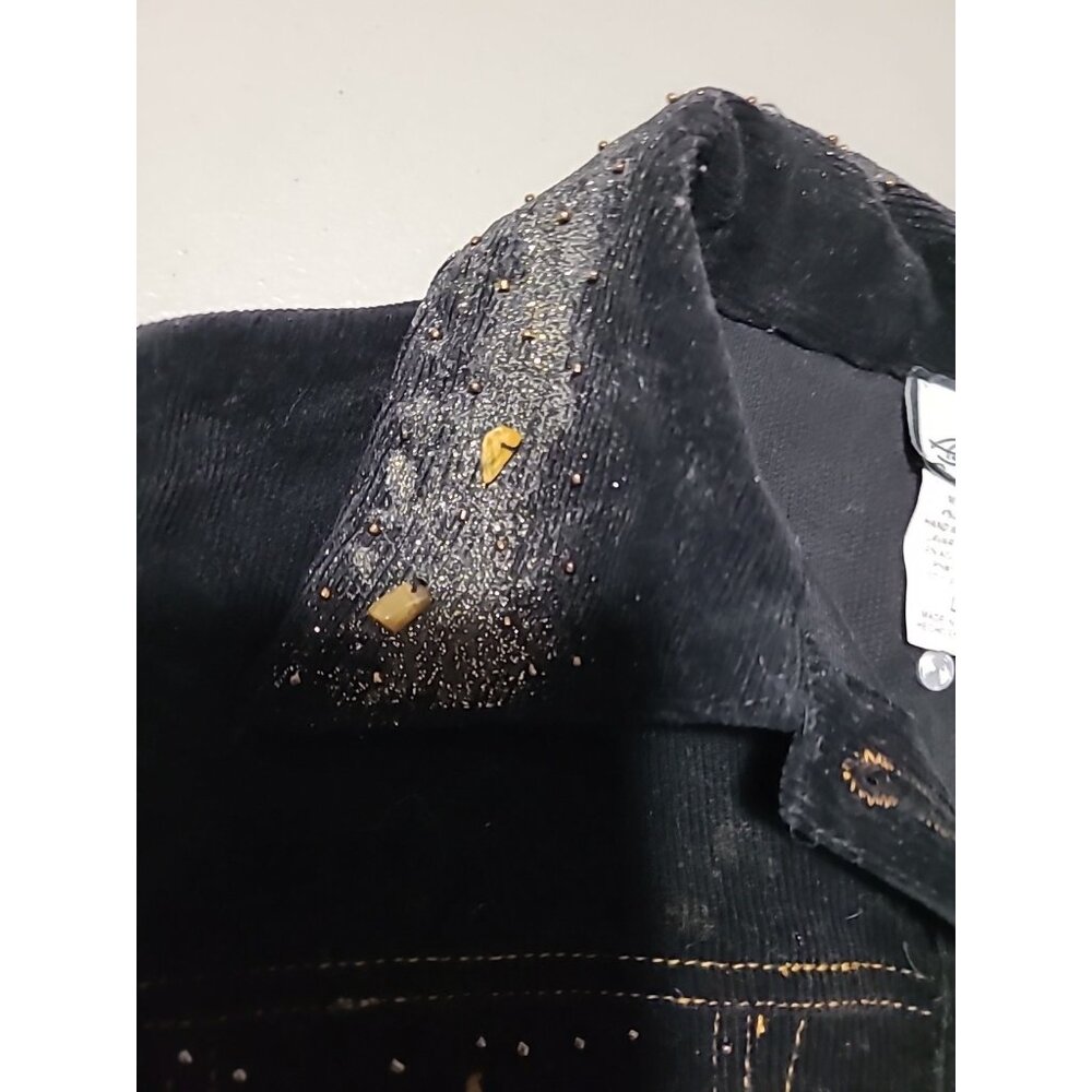 Y2K Vintage Agaci Too Corduroy Fitted Blazer Jacket Crop Gliltter Embellished - Picture 10 of 16